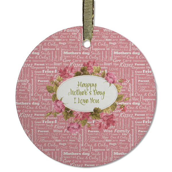 Custom Mother's Day Flat Glass Ornament - Round