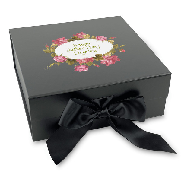 Custom Mother's Day Gift Box with Magnetic Lid - Black