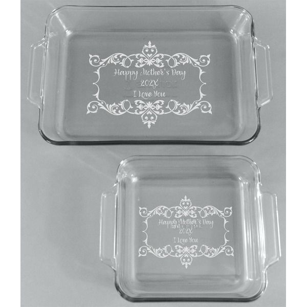 Mother's Day Glass Baking Dish Set - FRONT