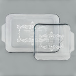 Mother's Day Set of Glass Baking & Cake Dish - 13in x 9in & 8in x 8in