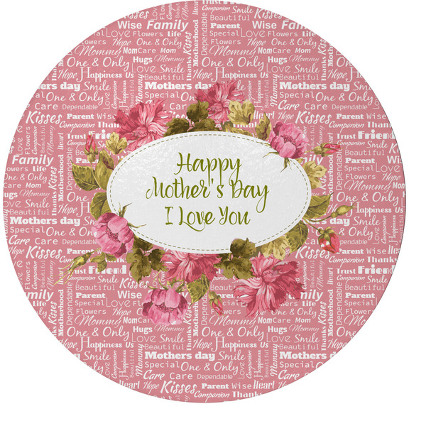 Custom Mother's Day Round Glass Cutting Board - Medium