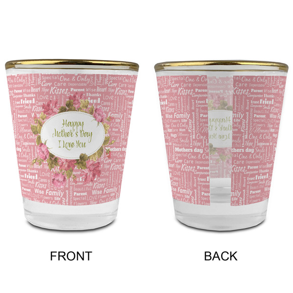 Mother's Day Glass Shot Glass - with gold rim - APPROVAL