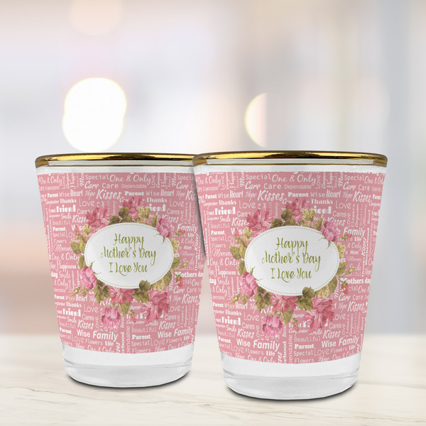 Mother's Day Glass Shot Glass - with gold rim - LIFESTYLE