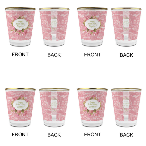 Mother's Day Glass Shot Glass - with gold rim - Set of 4 - APPROVAL