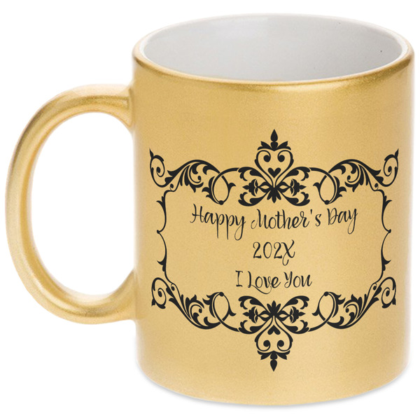 Custom Mother's Day Metallic Gold Mug