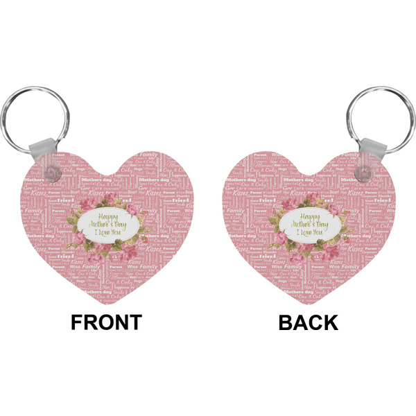 Mother's Day Heart Keychain (Front + Back)