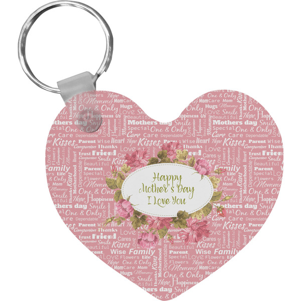 Custom Mother's Day Heart Plastic Keychain