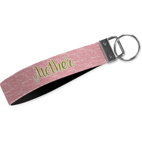 Custom Mother's Day Wristlet Webbing Keychain Fob