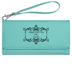 Mother's Day Ladies Leatherette Wallet - Laser Engraved- Teal