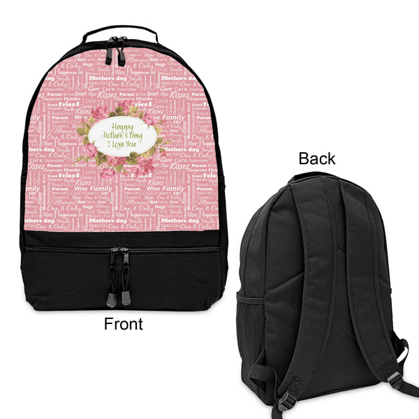 Mother's Day Large Backpack - Black - Front & Back View