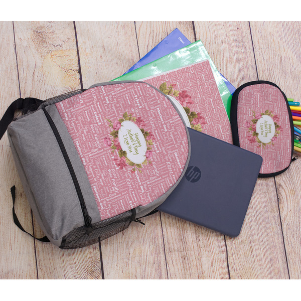 Mother's Day Large Backpack - Gray - With Stuff