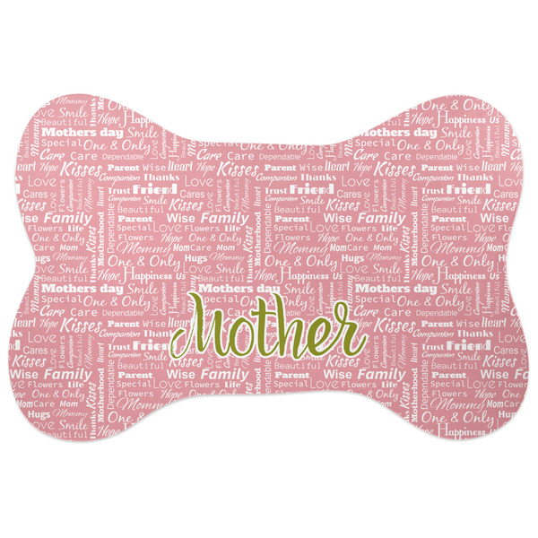 Custom Mother's Day Bone Shaped Dog Food Mat (Large) (Personalized)