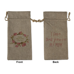 Mother's Day Large Burlap Gift Bag - Front & Back