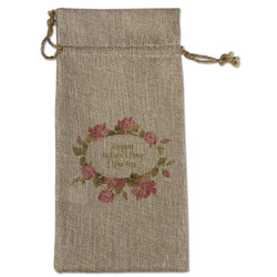 Mother's Day Large Burlap Gift Bag - Front