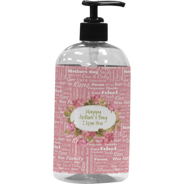 Custom Mother's Day Plastic Soap / Lotion Dispenser (16 oz - Large - Black)
