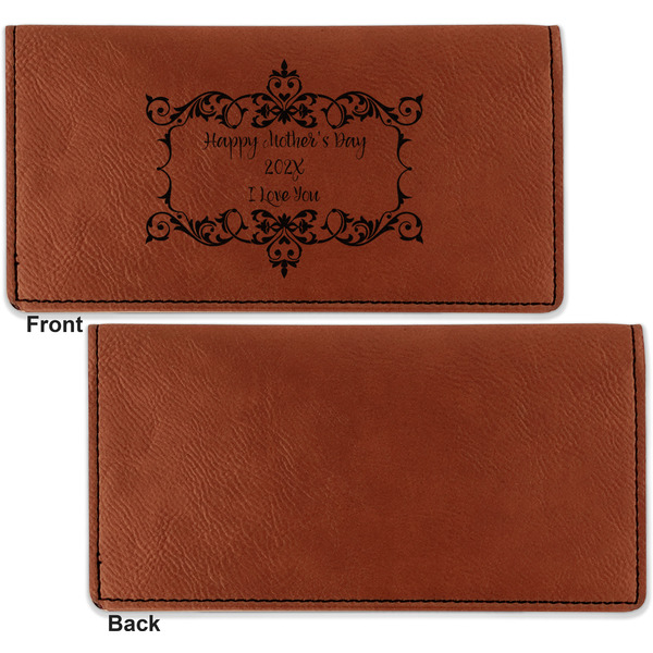 Mother's Day Leather Checkbook Holder Front and Back Single Sided - Apvl