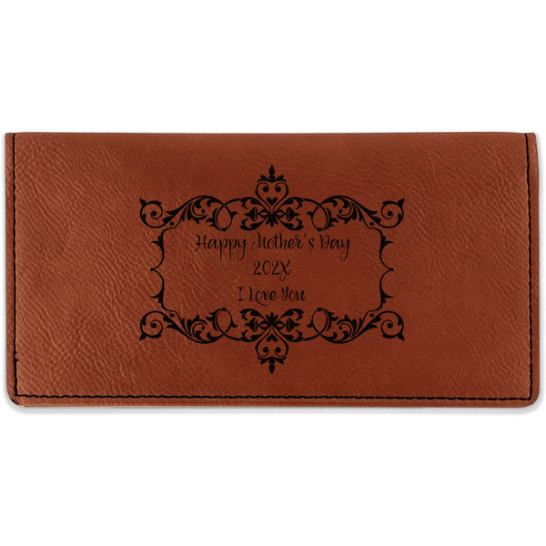 Custom Mother's Day Leatherette Checkbook Holder - Single Sided