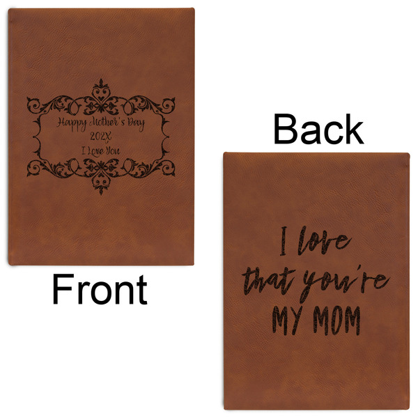 Mother's Day Leatherette Journals - Large - Double Sided - Front & Back View