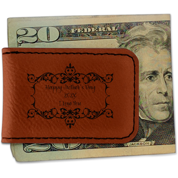 Custom Mother's Day Leatherette Magnetic Money Clip