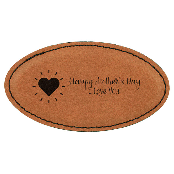 Custom Mother's Day Leatherette Oval Name Badge with Magnet