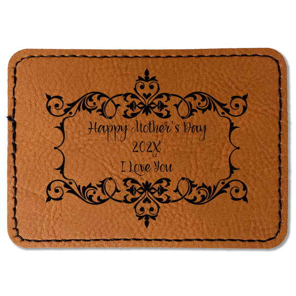 Custom Mother's Day Faux Leather Iron On Patch - Rectangle