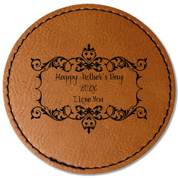 Mother's Day Faux Leather Iron On Patch - Round