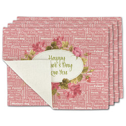 Mother's Day Single-Sided Linen Placemat - Set of 4