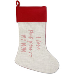 Mother's Day Red Linen Stocking