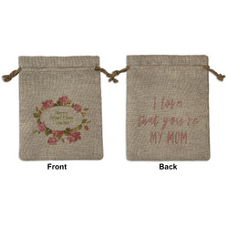 Mother's Day Medium Burlap Gift Bag - Front & Back