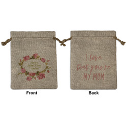 Mother's Day Medium Burlap Gift Bag - Front & Back