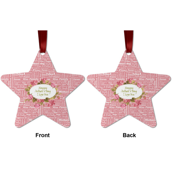 Mother's Day Metal Star Ornament - Front and Back