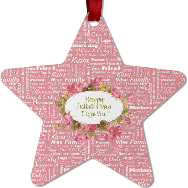 Custom Mother's Day Metal Star Ornament - Double Sided