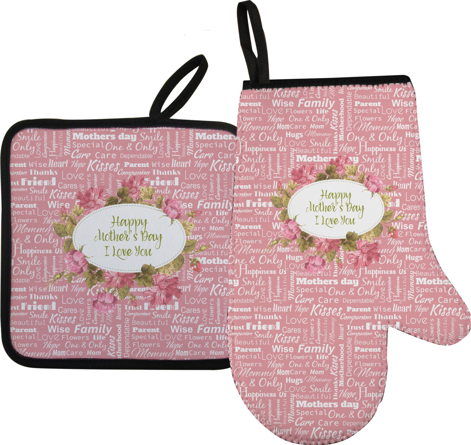 Custom Mother's Day Right Oven Mitt & Pot Holder Set YouCustomizeIt