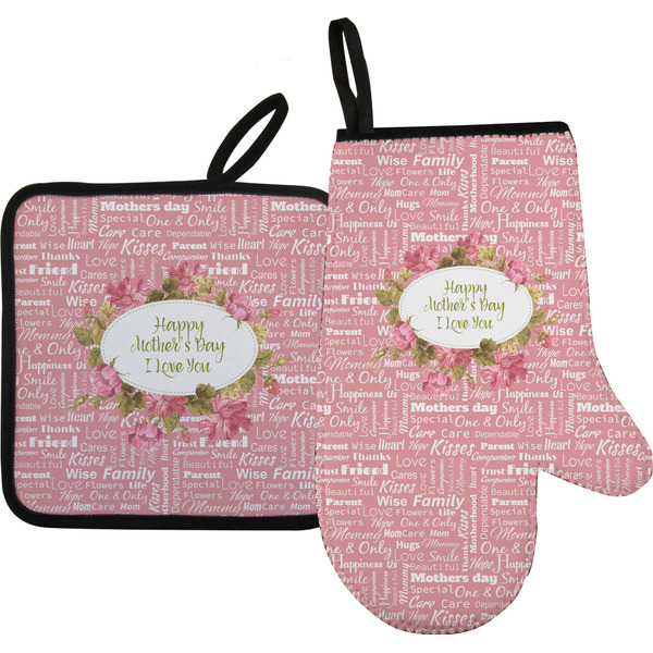 Custom Mother's Day Right Oven Mitt & Pot Holder Set YouCustomizeIt