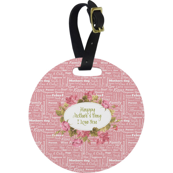 Custom Mother's Day Plastic Luggage Tag - Round