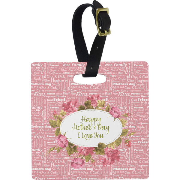 Custom Mother's Day Plastic Luggage Tag - Square