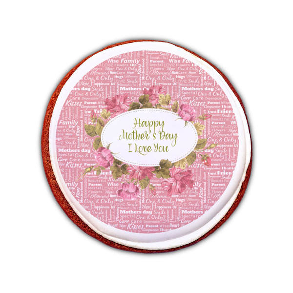 Mother's Day Printed Icing Circle - Small - On Cookie