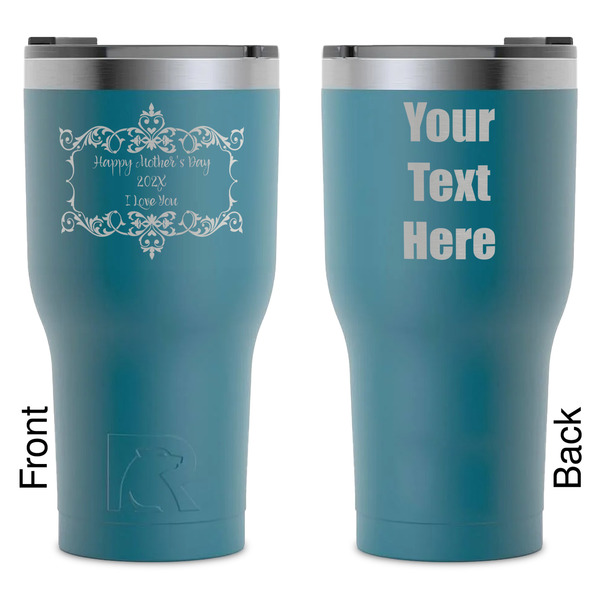 Custom Mother's Day RTIC Tumbler - Dark Teal - Laser Engraved - Double-Sided