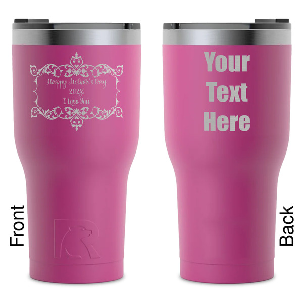 Custom Mother's Day RTIC Tumbler - Magenta - Laser Engraved - Double-Sided