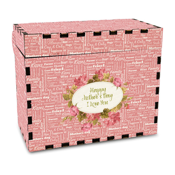 Custom Mother's Day Wood Recipe Box - Full Color Print