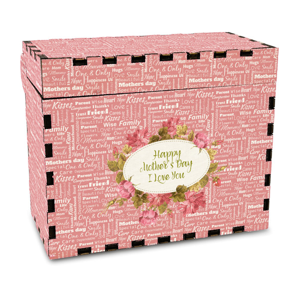 Custom Mother's Day Wood Recipe Box - Full Color Print