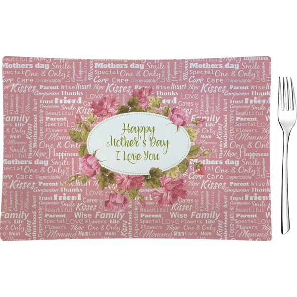 Custom Mother's Day Rectangular Glass Appetizer / Dessert Plate - Single or Set