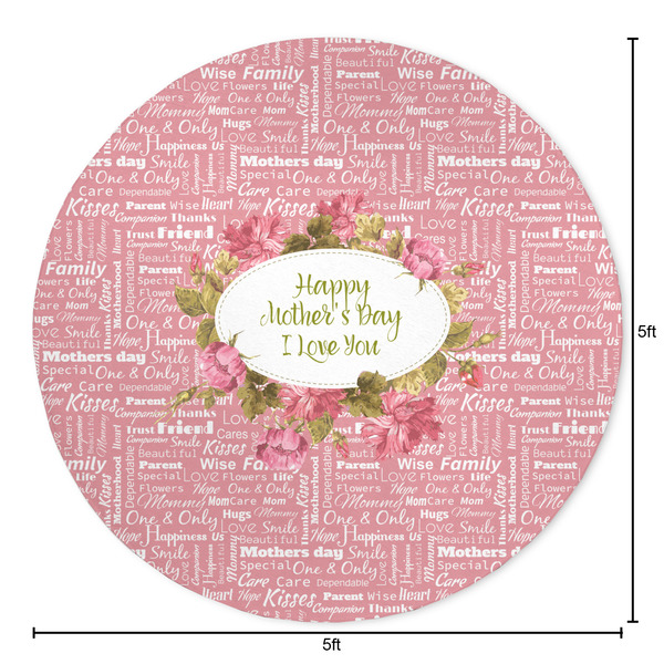 Mother's Day Round Area Rug - Size