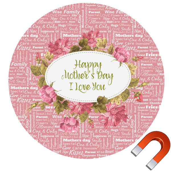 Custom Mother's Day Round Car Magnet - 6"