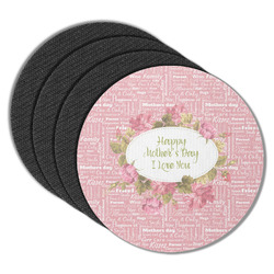 Mother's Day Round Rubber Backed Coasters - Set of 4 (Personalized)