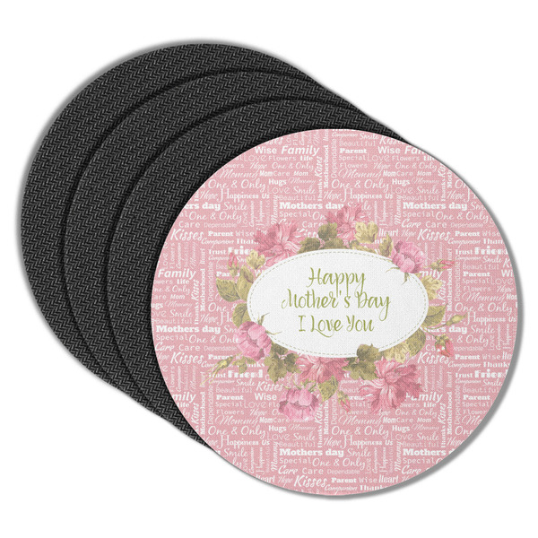 Custom Mother's Day Round Rubber Backed Coasters - Set of 4 (Personalized)