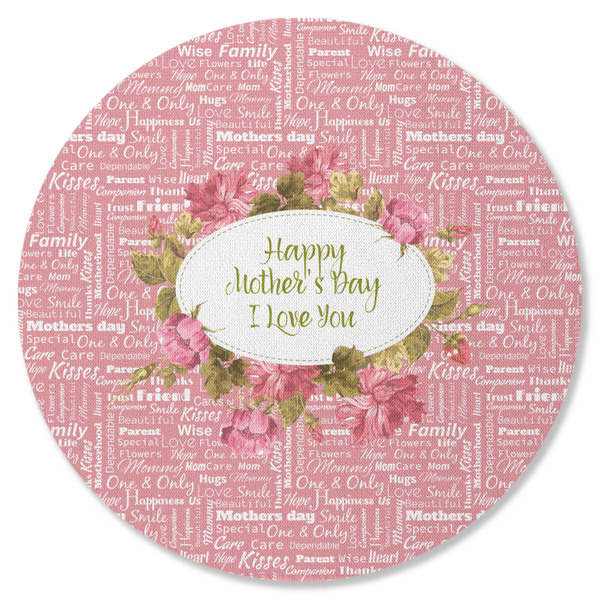 Custom Mother's Day Round Rubber Backed Coaster (Personalized)