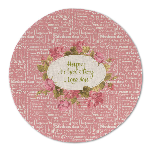 Mother's Day Round Linen Placemats - FRONT (Double Sided)