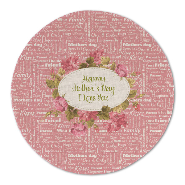 Custom Mother's Day Round Linen Placemat - Single Sided