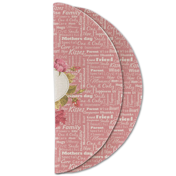 Mother's Day Round Linen Placemats - HALF FOLDED (double sided)